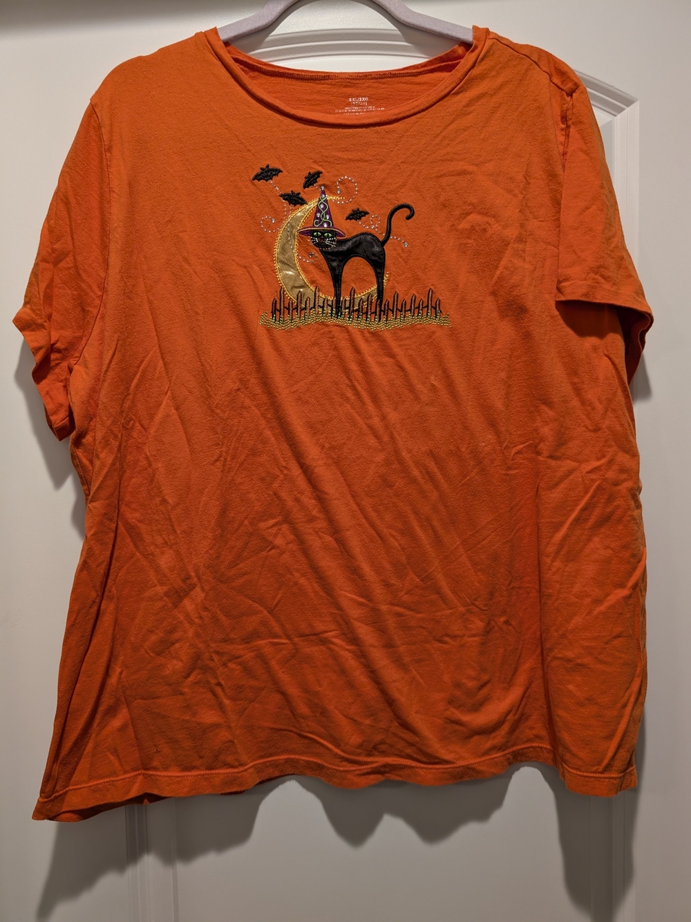 Unbranded Orange Cat Halloween Graphic Tee